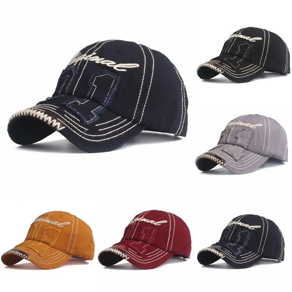 

Baseball Cap Women Men Letter Embroidered Design Adjustable Hat Unisex Fashion Distressed Denim Hats czapka z daszkiem kaws