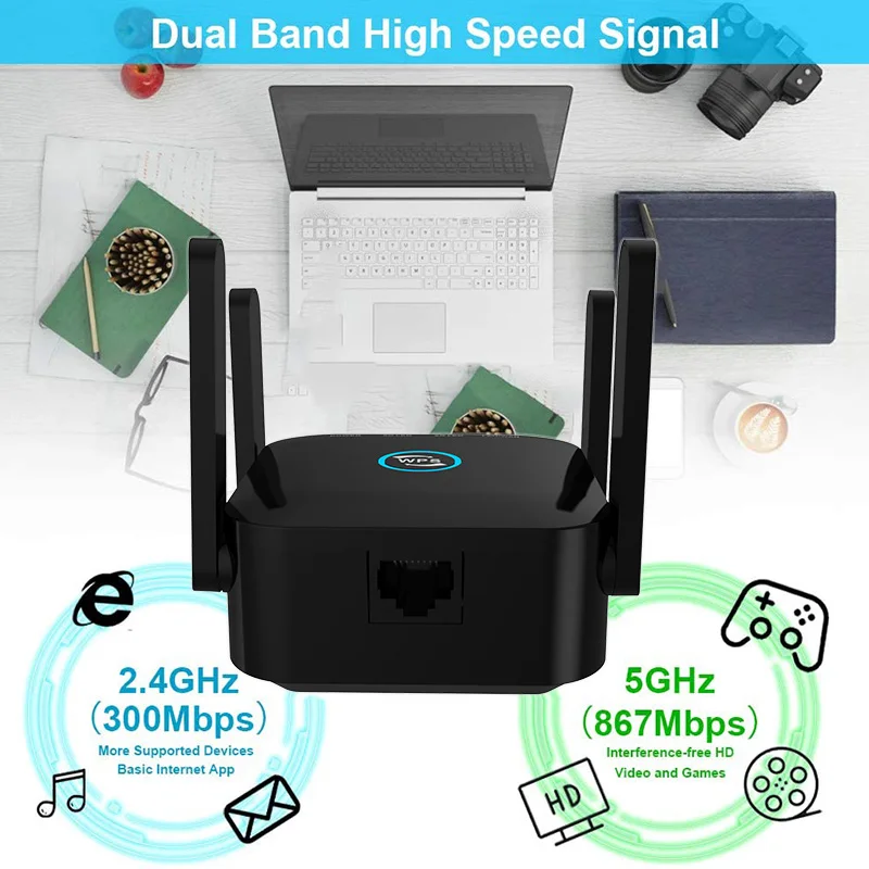 PIX-LINK 5G WiFi повторитель Wi-Fi усилитель 5Ghz Long Range Extender 1200M Wireless Booster Домашний