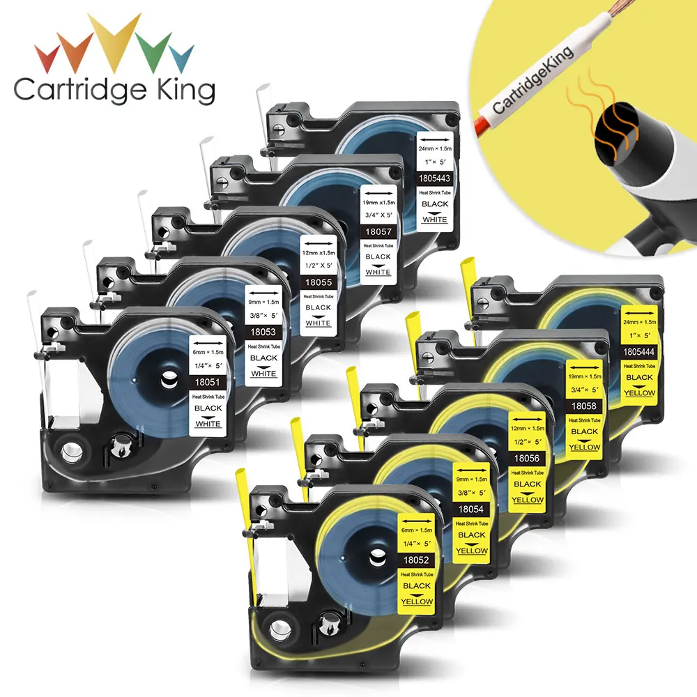 Промышленная термоусадочная трубка для этикеток 9 мм D1 18053 18054 18055 18056 совместима с