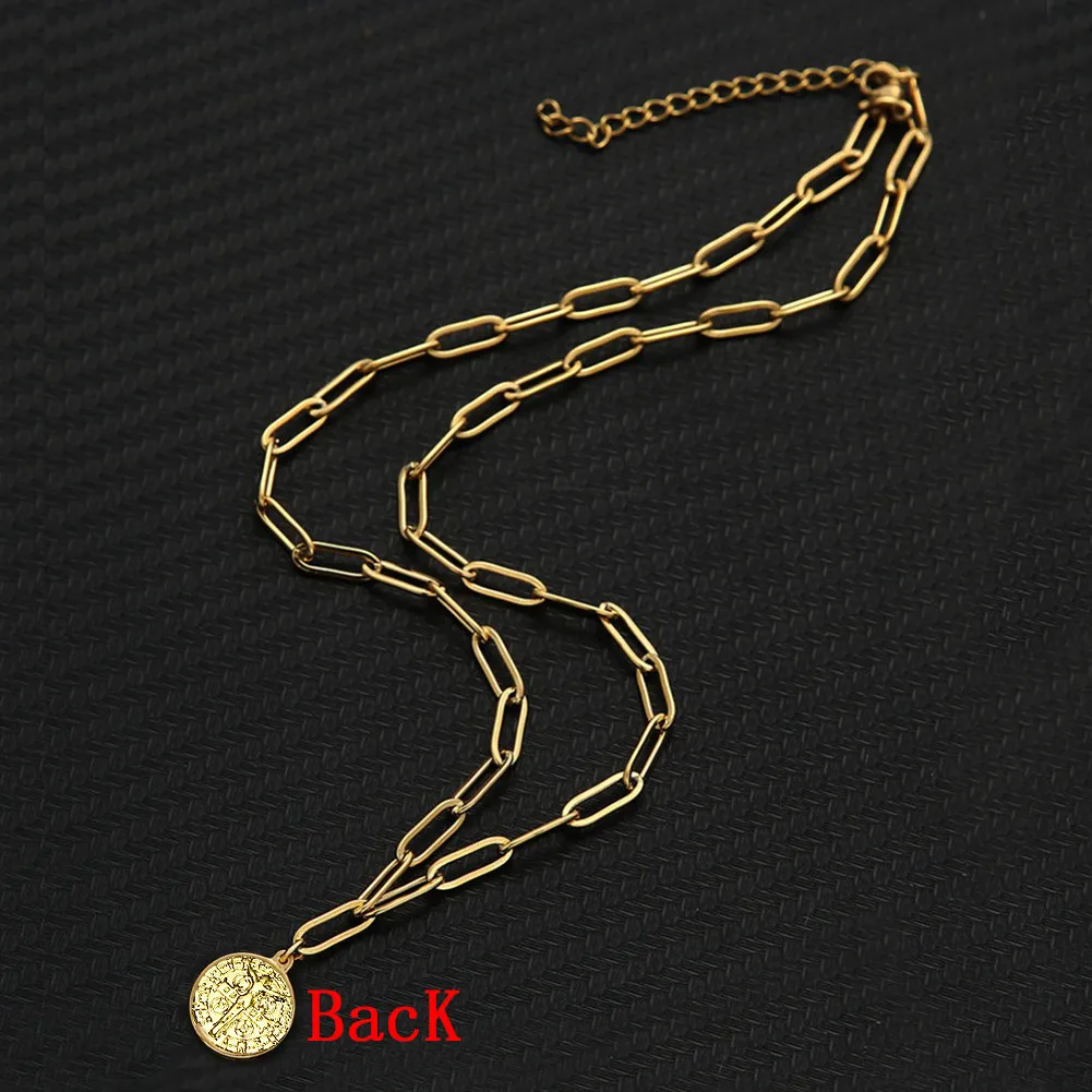 Цепочка с зажимом для бумаги из нержавеющей стали ожерелье-чокер изображением