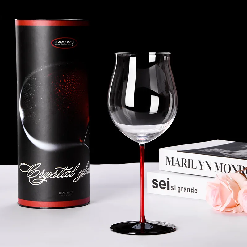 Бокал для вина красного цвета с черным дном Европейский бокал большого Бордо