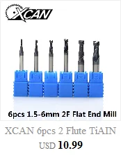XCAN R0.25-R2.0 Nano с голубым покрытием 2 Флейта Карбид Концевая фреза ЧПУ конический шаровой нос фреза Деревообработка Гравировка Бит