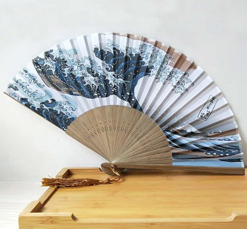 Японский ручной веер Ukiyoe серфинг морская волна Kanagawa складной eventail винтажные