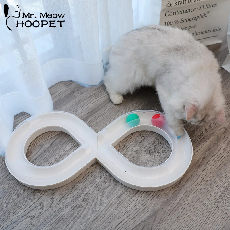

Hoopet Cat Training Toys Track Interactive Ball Toy Pet Accessories Combine Ball Cat Toy 8 Shape Track Toys Tunnel Toys