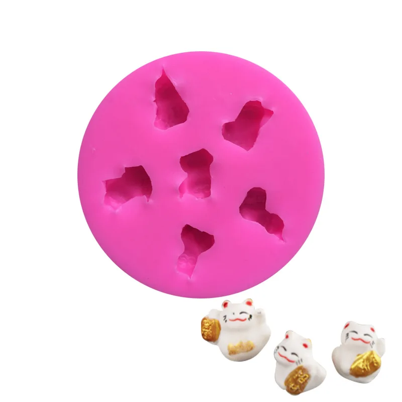

Lucky Fortune Cat Silicone Molds for Cake Decorating Love Cat Chocolate Fondant Mould Animal Resin Polymer Clay Tools 145