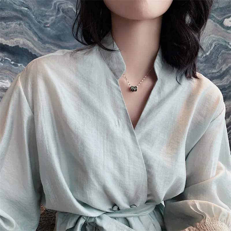 2021 в Корейском стиле AAA кубическим цирконием зеленого цвета с украшением виде