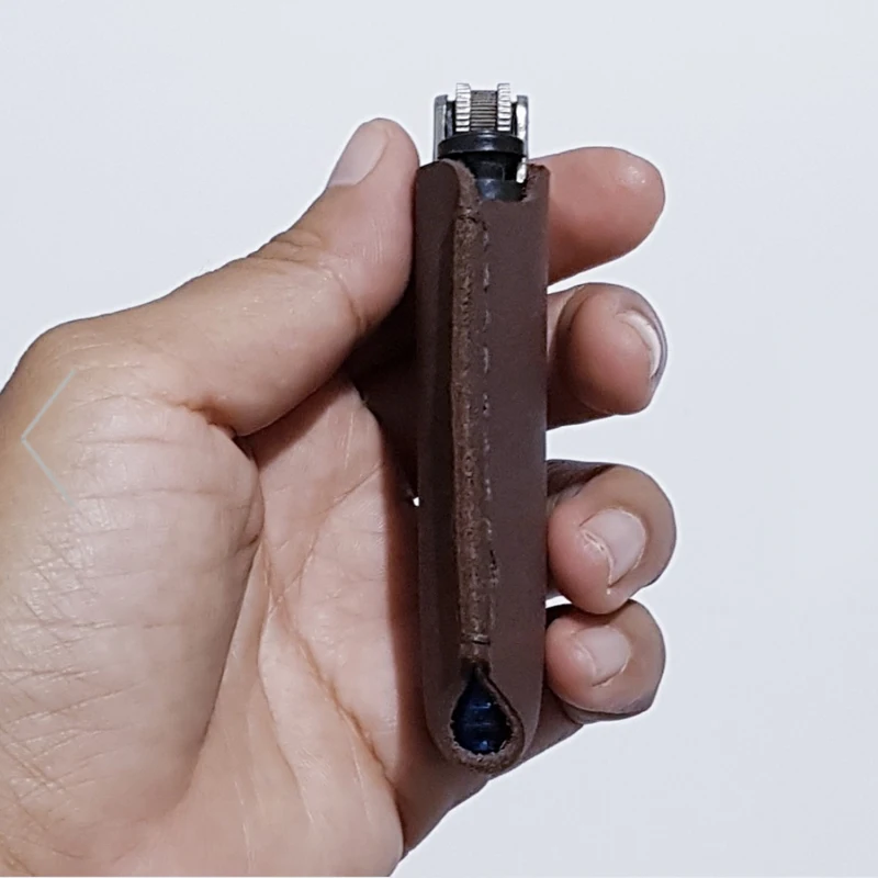 Японский кожаный чехол-зажигалка со стальным лезвием сделай сам/держатель