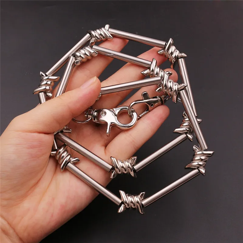 New Handmade Harajuku Gothic Metal Wind Bamboo Necklace Unisex Punk Pants Chain Wallet Chain Japanese Street Rock Style