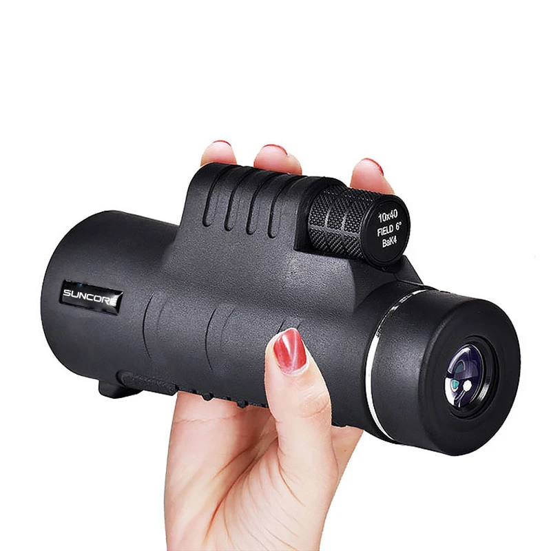 Монокулярный телескоп 10x40 черный HD водонепроницаемый для отдыха на природе охоты