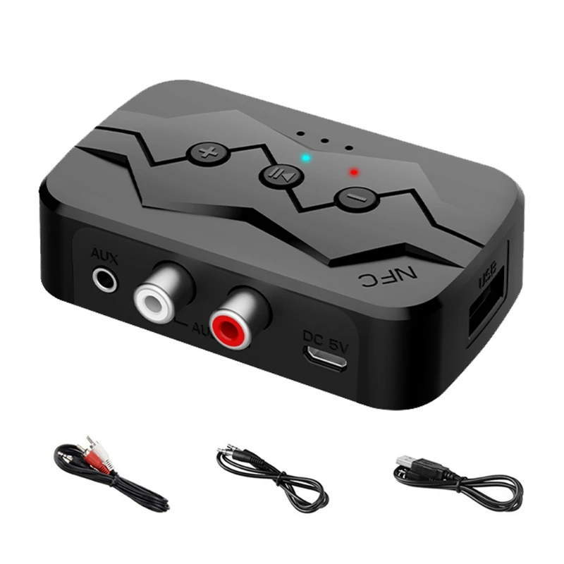 

USB Смарт стерео адаптер NFC5.0 Bluetooth-совместимый приемник AUX 3,5 мм RCA разъем