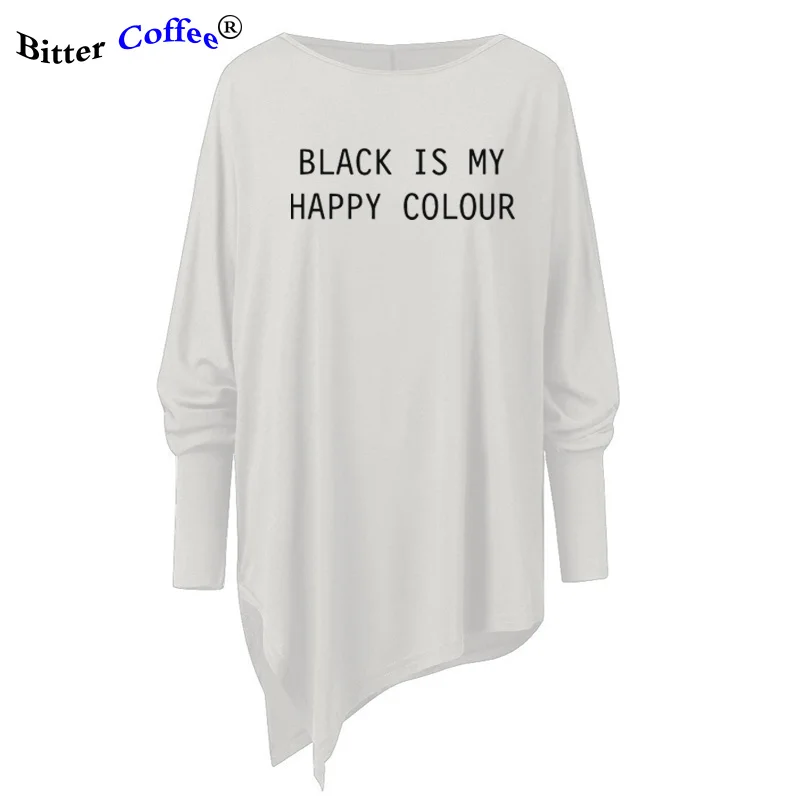 Новинка мягкая Женская Асимметричная толстовка повседневная черная рубашка с