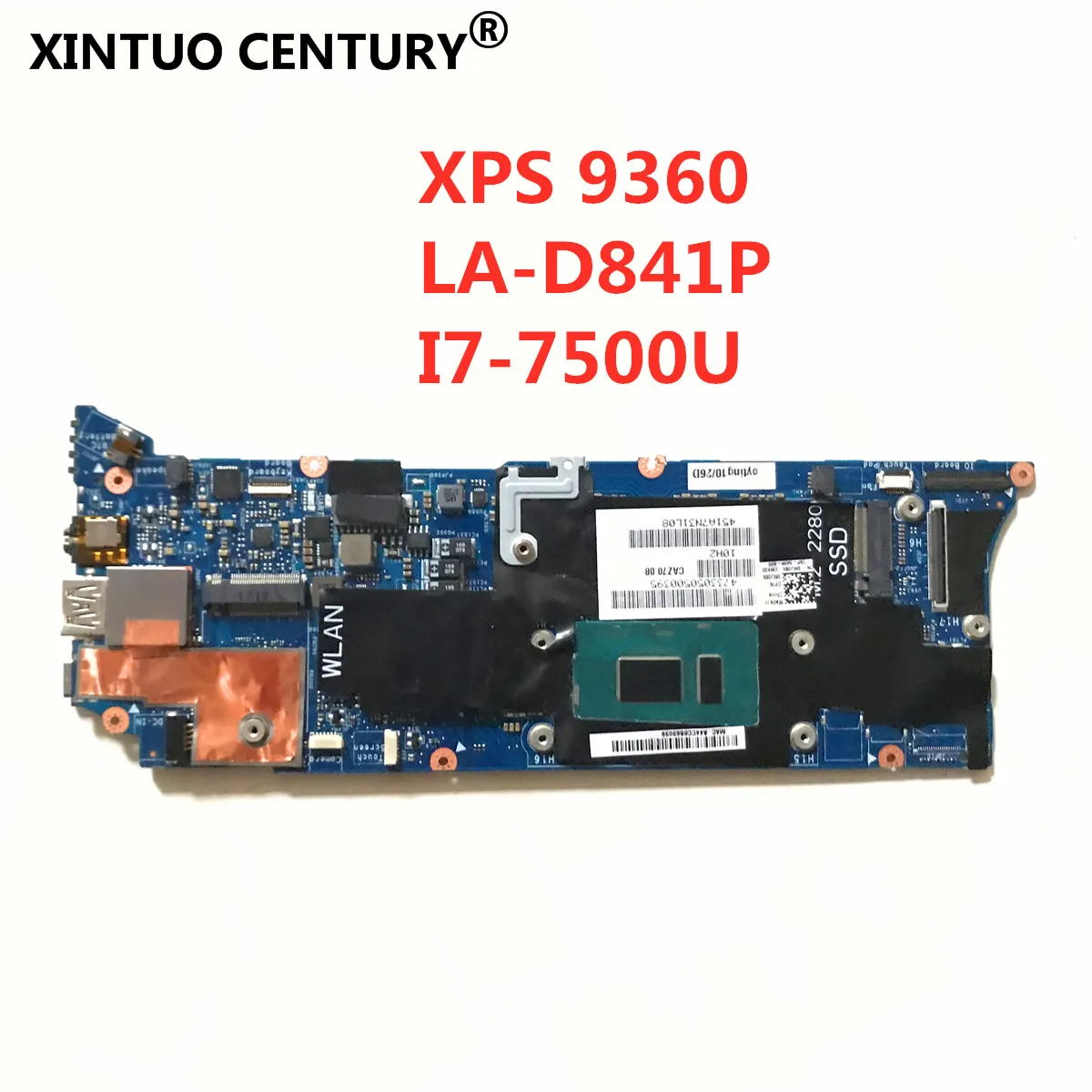 

Для Dell XPS-13 9360 оригинальная материнская плата LA-D841P Материнская плата ноутбука 8GB-RAM I7-7500U