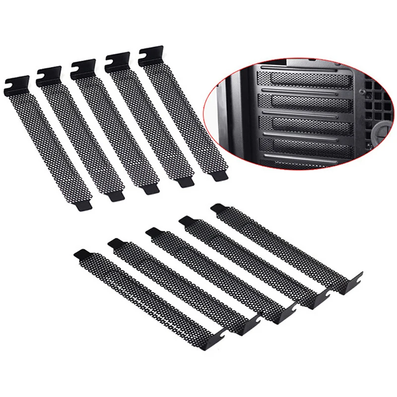 

10Pcs/lot Black Hard Steel Dust Filter Blanking Plate PCI Slot Cover