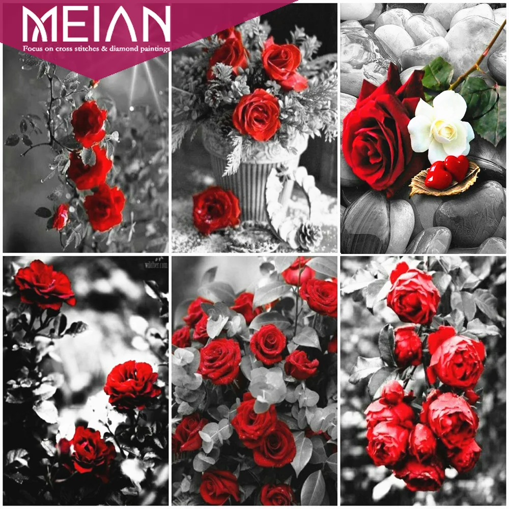 Набор для вышивки крестиком с красными розами 2020|Алмазная мозаика и вышивка| |
