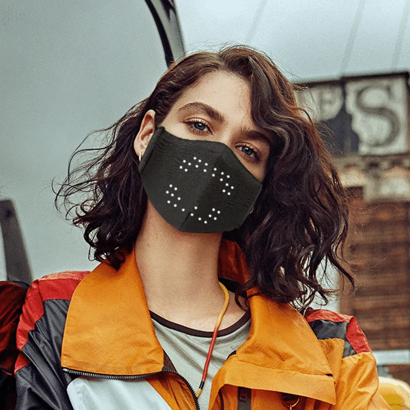 

LED Voice Recognition Face Cover Light up Rave Face Cover Party Christmas M2