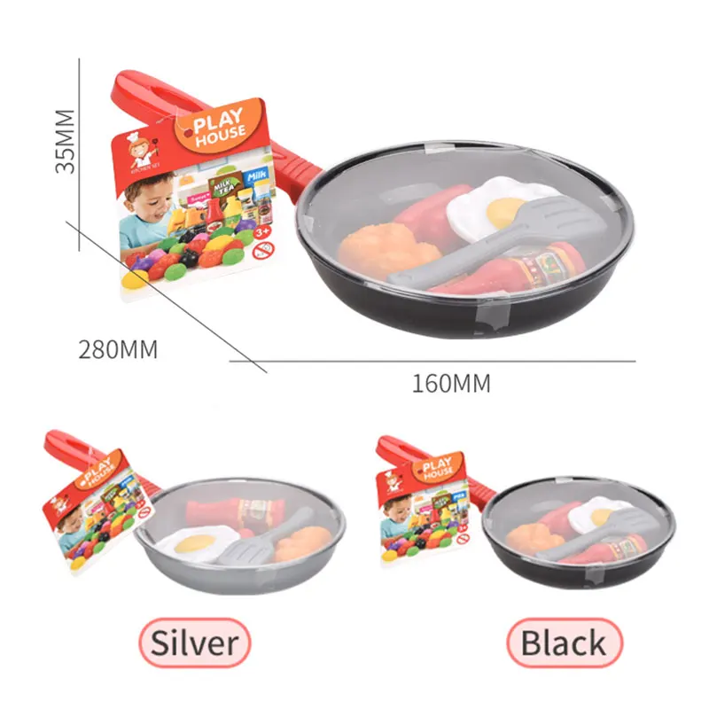 

7PC Children Pretend Play Kitchen Toy Set Miniature Kitchen Simulation Food Cookware Pot Pan Cooking Play House Toy For Girl Kid