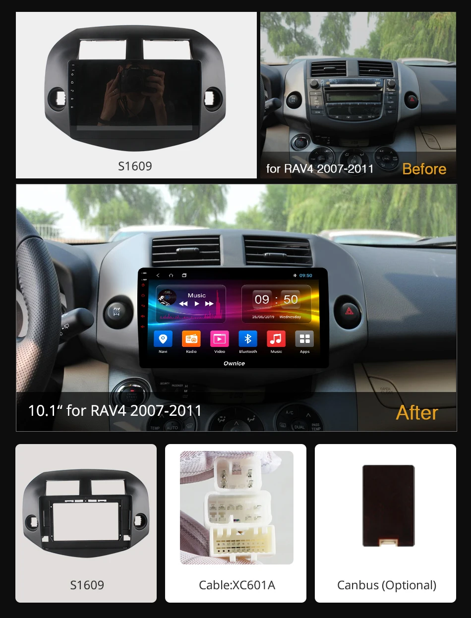 Ownice K3 K5 K6 автомобильный Радио плеер Octa 8 Core Android 9 0 для Toyota Rav4 2007 2008 2009 2010 2011 радио GPS