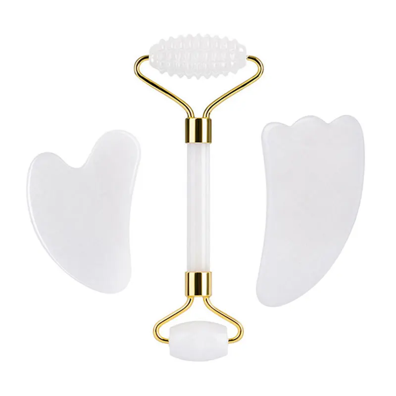 Белый нефрит ролик для массажа лица гуашь скребок гуаша массажер Натуральный