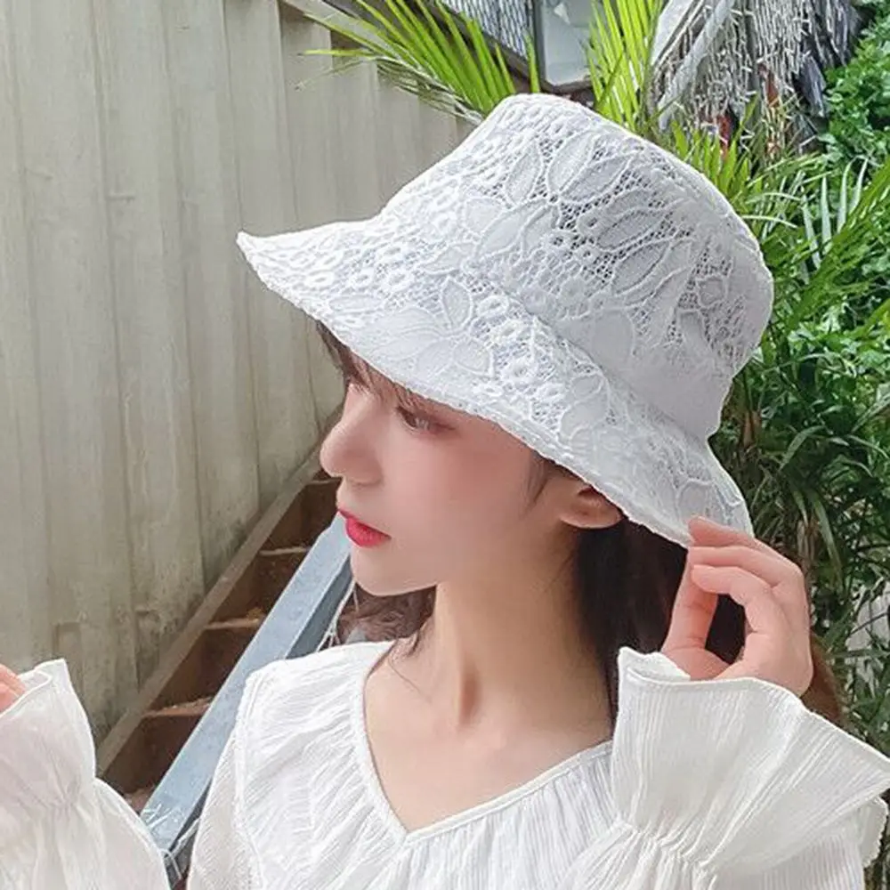 

Floppy Hollow Korean Style Breathable Fisherman Cap Sun Hat Flower Bucket Hat