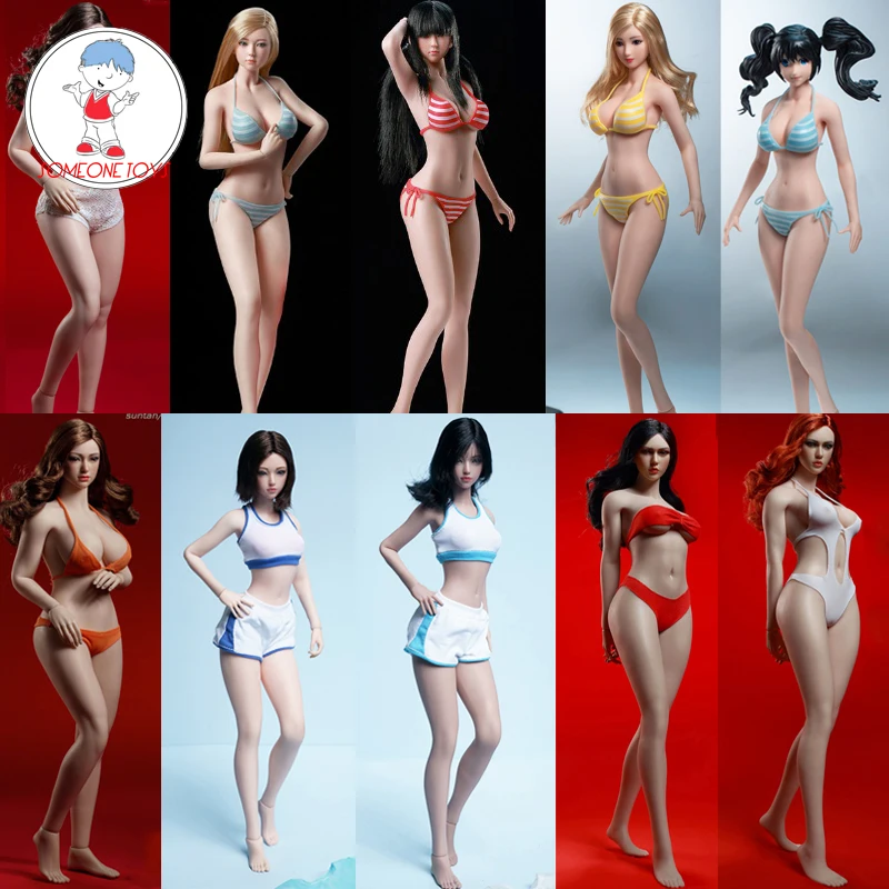 

TBLeague 1/6, S44, S45, S42, S43, S38, S39, S36, S37, S34, S35, женское бледно-загарочное гибкое бесшовное тело с головой, кукла