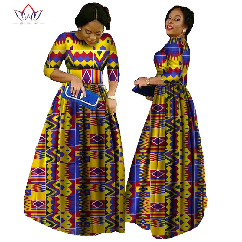 Женские платья с длинными рукавами в африканском стиле из ткани Дашики 6xl BRW WY516