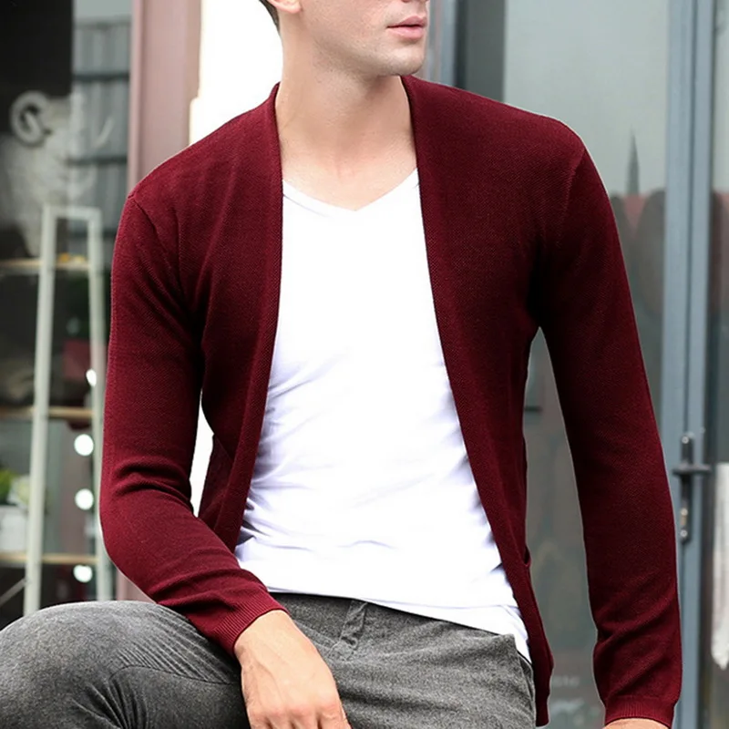 CYSINCOS2019 весенний мужской модный кардиган Однотонный свитер цветной мультяшный