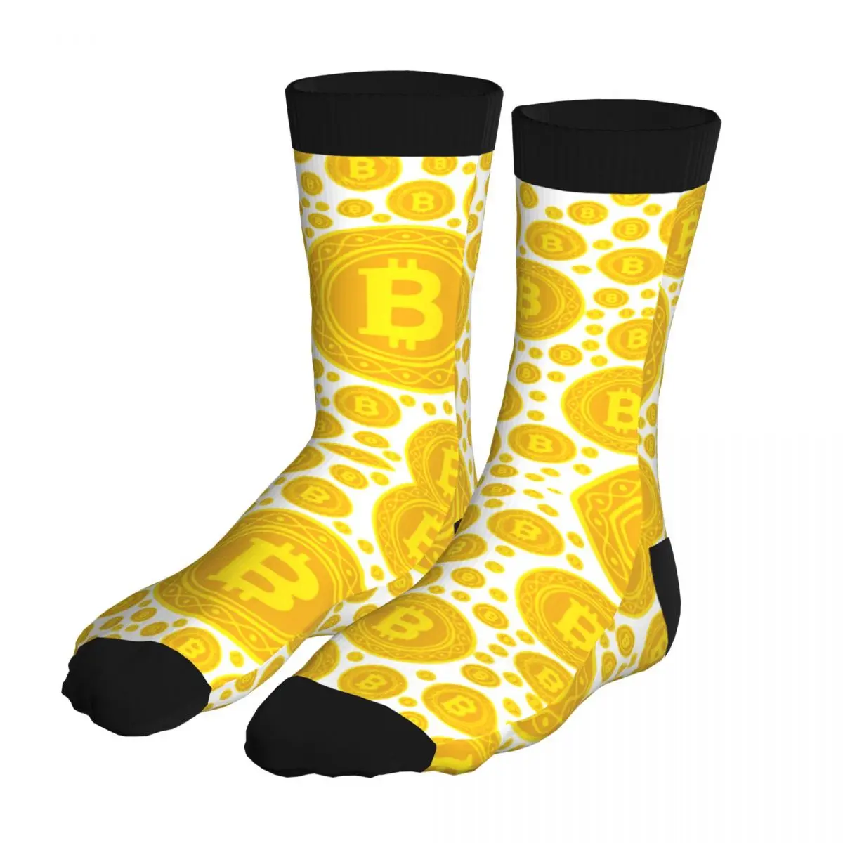

Крипто-Биткоин мужские носки 90% Полиэстер Новинка средние Носки зимние криптовалюты валюта идея подарка