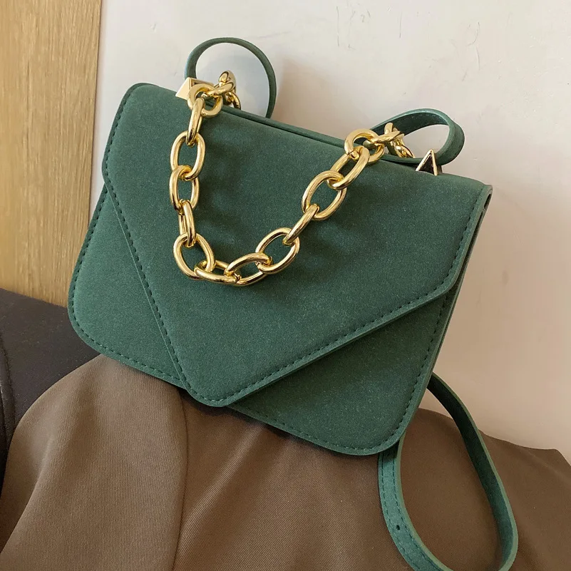 

Envelope Bag Embroidered Thread Messenger Handbag 2021new Autumn and Winter Thick Chain Handbag Single Shoulder Small Square Bag