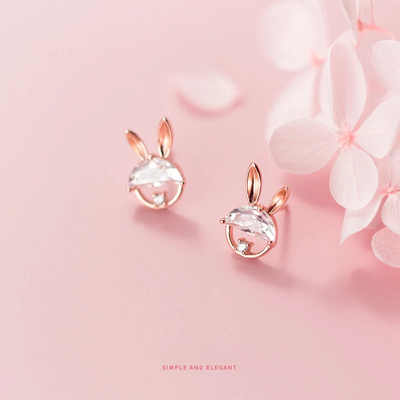 Modian 925 стерлингового серебра розовое золото Цвет ушками животных булавки для