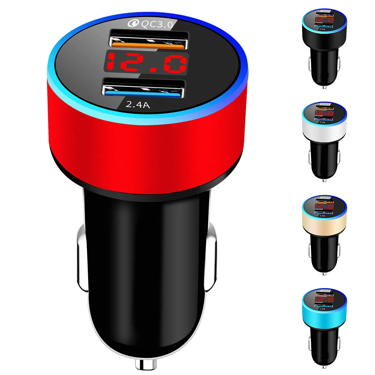 Автомобильное зарядное устройство SOONHUA с двумя USB портами и поддержкой быстрой