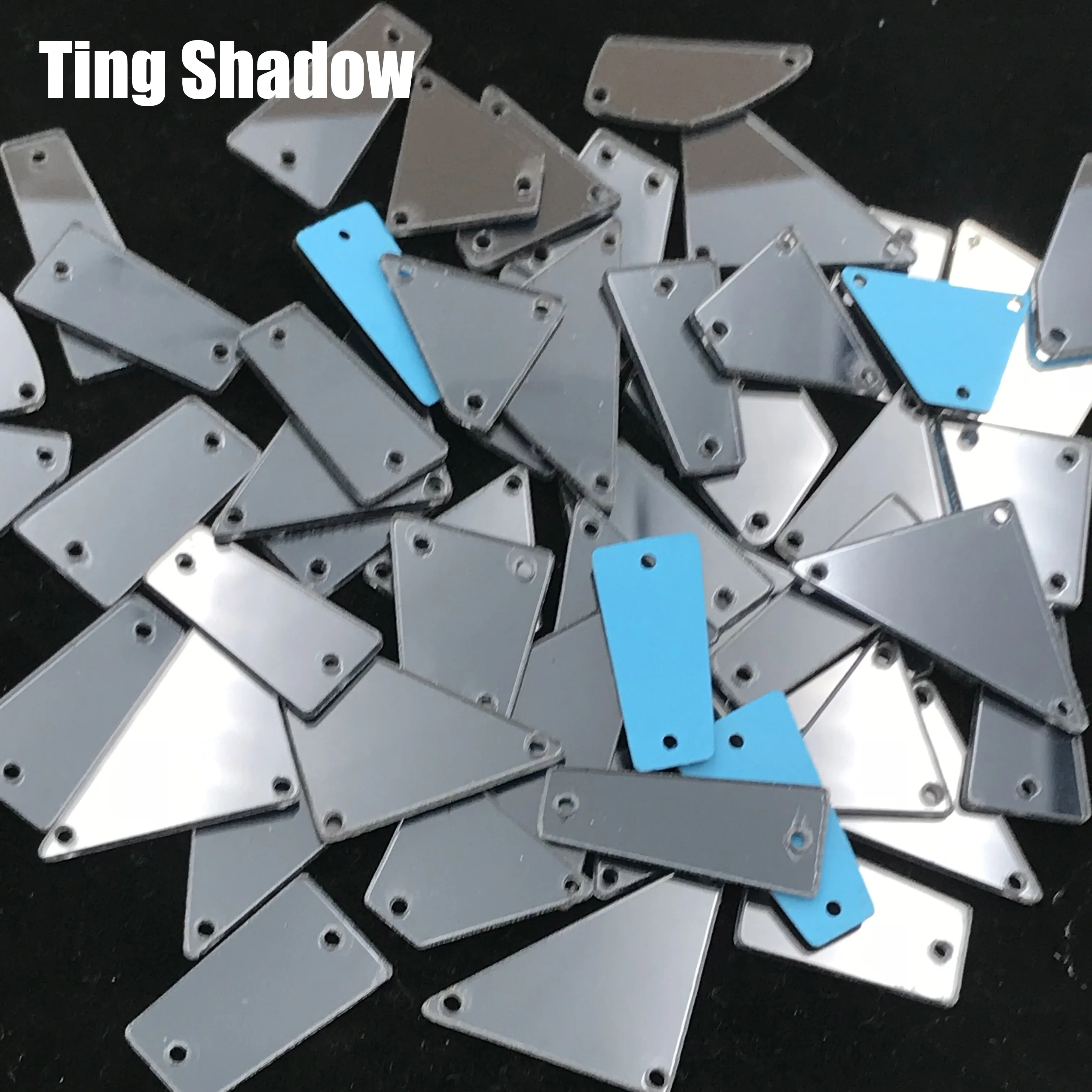 Смешанный размер 50 шт розовый желтый синий акриловое зеркало пришитое Стразы