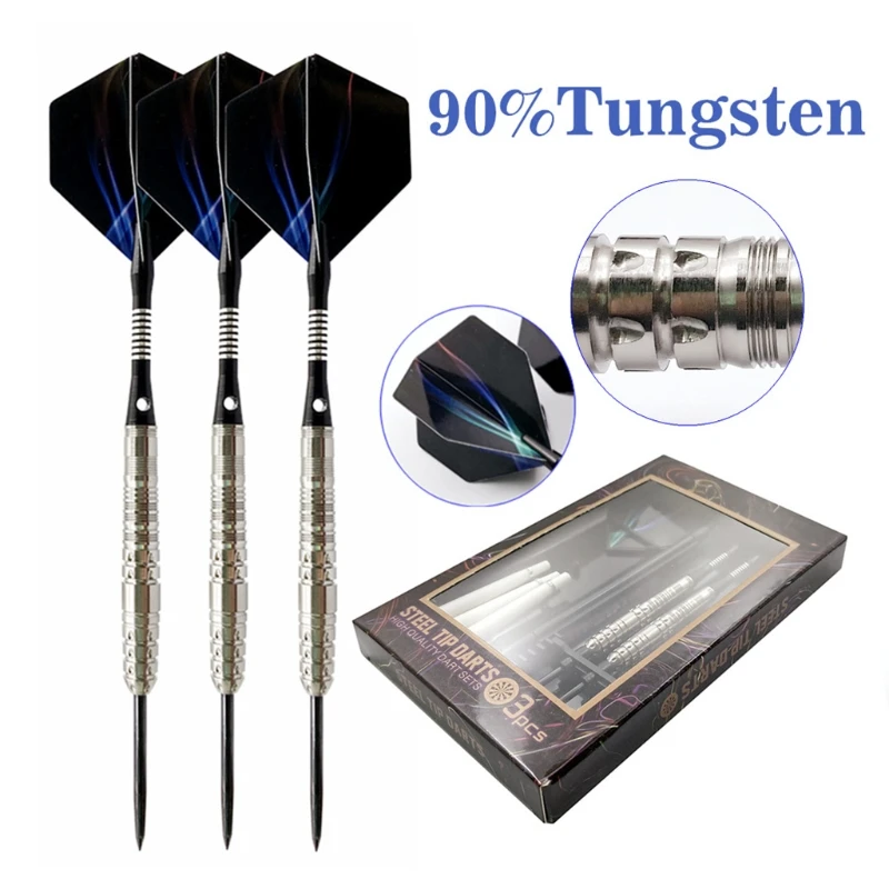 

3pcs 85% Professional Tungsten Steel Tip Darts 23g Precise Barrel with Dart Case Bar KTV Party Darts Game