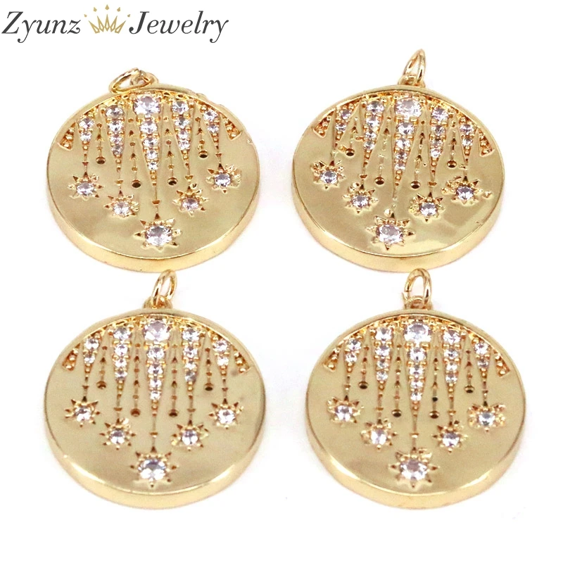 

10PCS, Starburst Pendant, Coin Jewelry, Medallion Pendant, Shooting Star Pendant