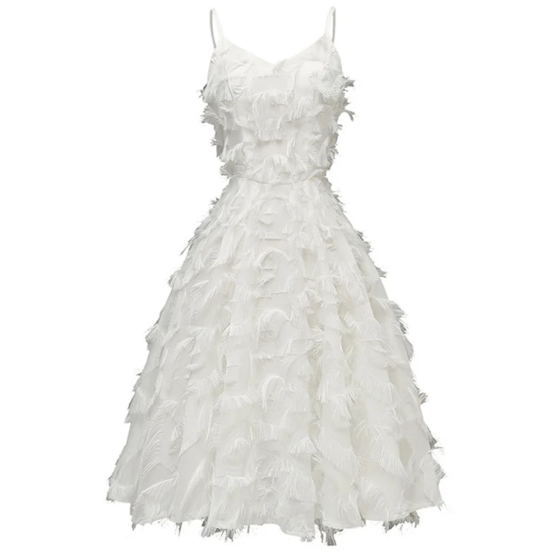 Знаменитостей высокое качество красное платье с кисточками без рукавов v