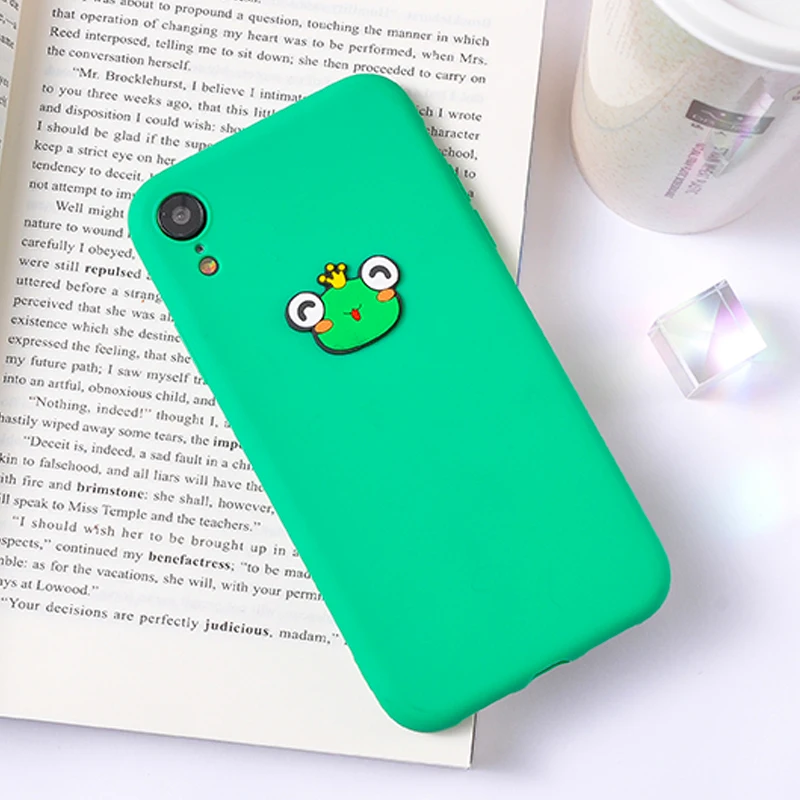 

Silicone Case for Apple iPhone 11 Pro Max 6 6s 7 8 Plus 3D Cartoon Cute The Green Dinosaur Antifall Cover For iPhone XR XS MAX X