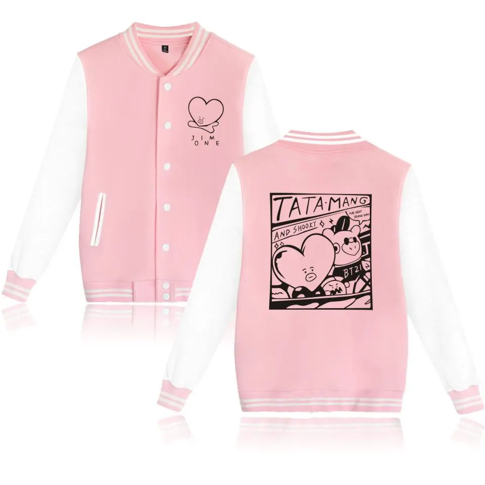 Куртки с принтом TATA MANG бейсбольная одежда униформа пальто Bangtan Boys V образным