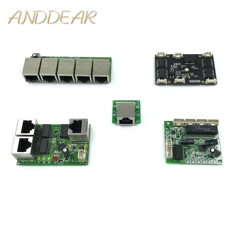 Неуправляемый 3 5 портовый 10/3/5 M промышленный модуль коммутатора Ethernet PCBA плата OEM