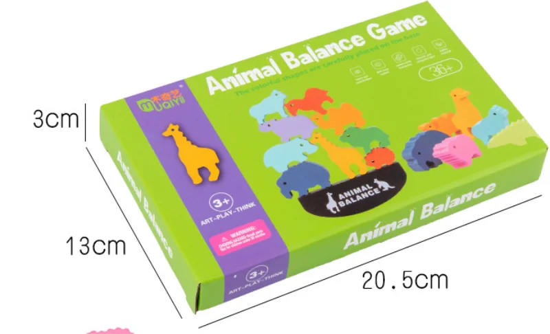 Montessori Educational Wooden Toys for Kids 3D Puzzles Dinosaur Elephant Rabbit Figure Animal Balance Building Blocks | Игрушки и хобби