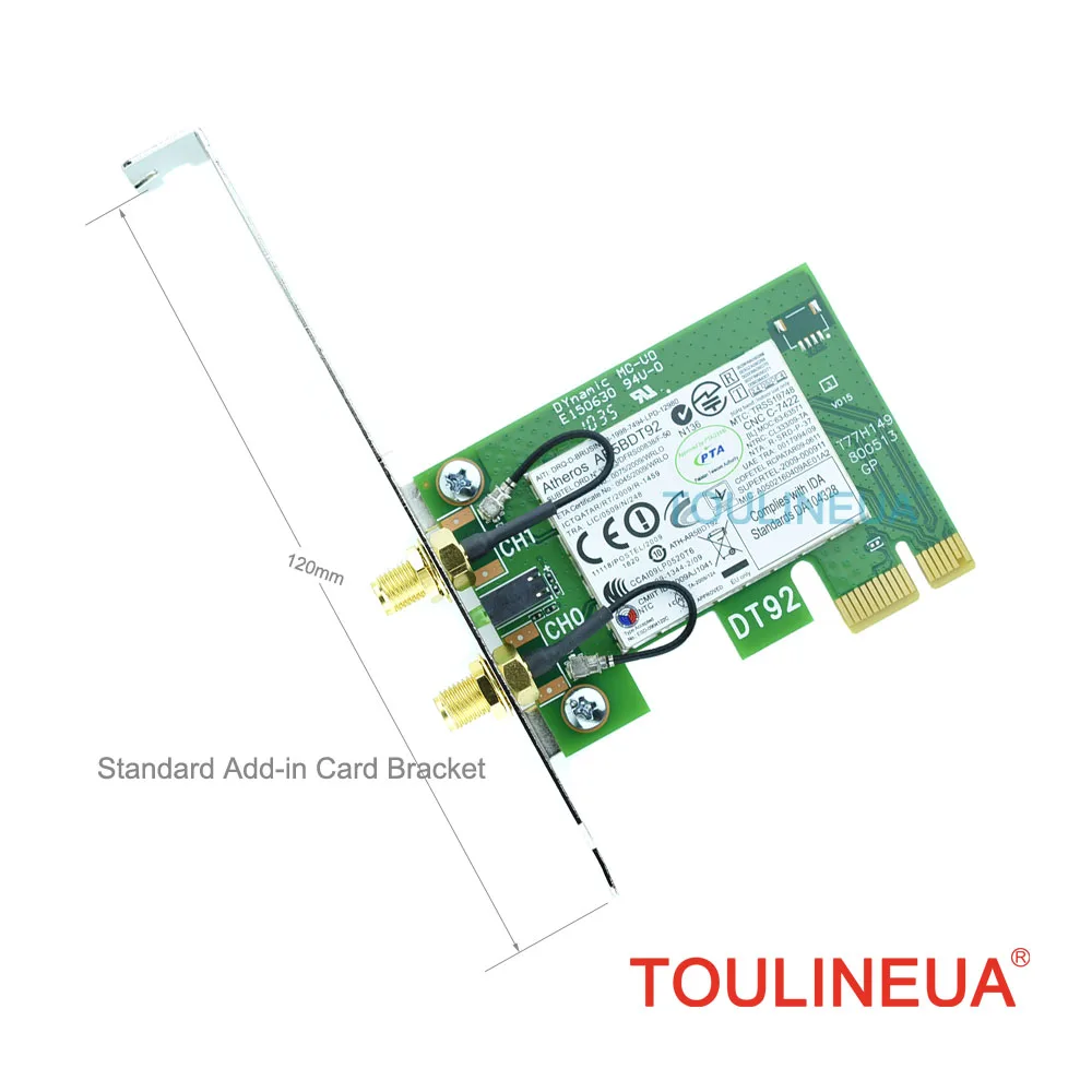 AR5BDT92 300 Мбит/с AR9280 2 4 & 5G PCI E 1x 4x 16x 802 11 abgn WiFi сетевая карта для настольного ПК