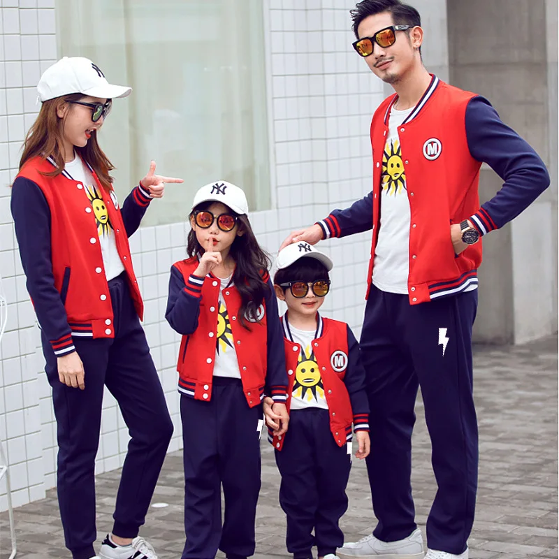 Одинаковые наряды для семьи осенне-зимняя стандартная куртка и брюки сына