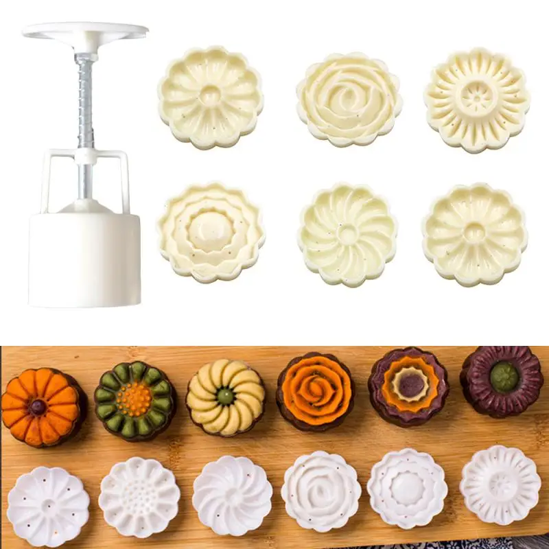 7 шт./компл. 6 стилей форма в форме цветка лунного торта ручная нажимная помадка