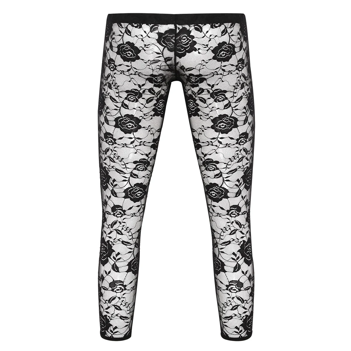 Леггинсы мужские кружевные прозрачные с низкой посадкой | Мужская одежда