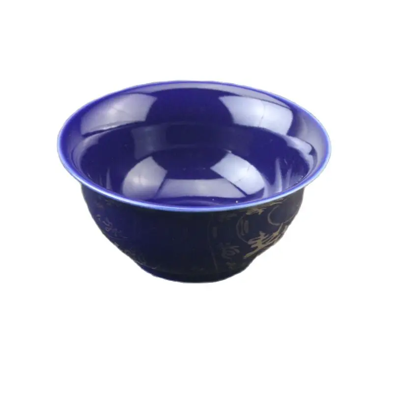

Китайская старая керамическая монохромная синяя глазурованная фарфоровая чаша