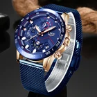 Relojes Hombre 2019 LIGE новые мужские часы для мужчин повседневные синие наручные часы с ремешком-сеткой модные кварцевые наручные часы с датой Спортивный Хронограф
