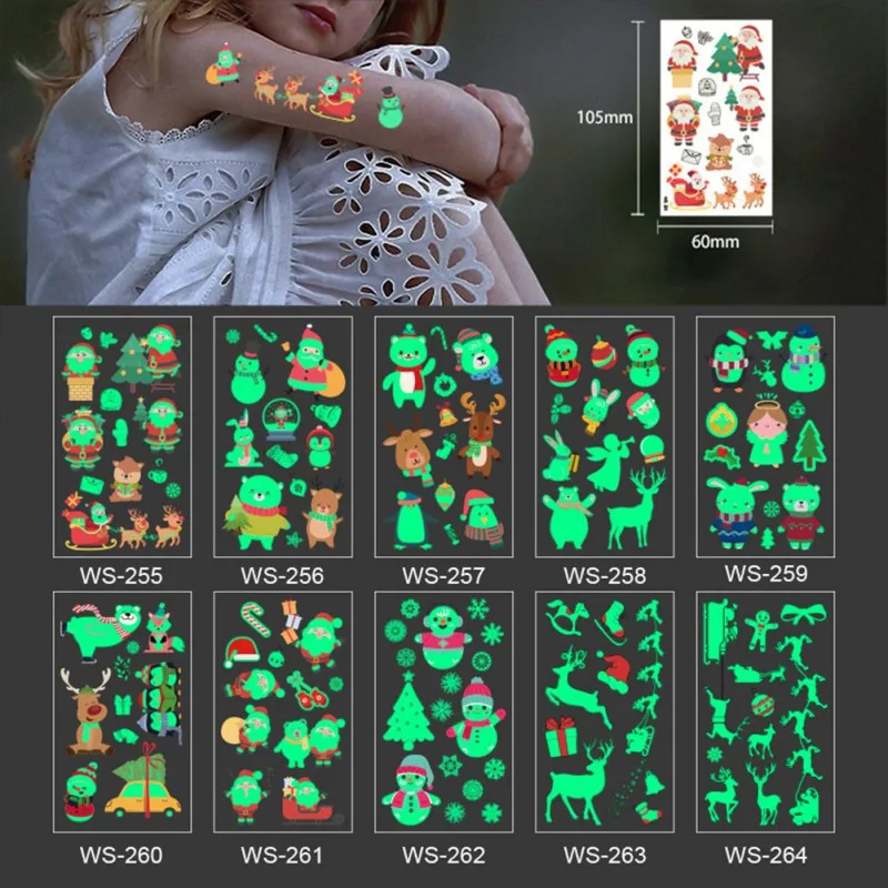 Новинка 2020 светящиеся временные тату наклейки украшение вечерние