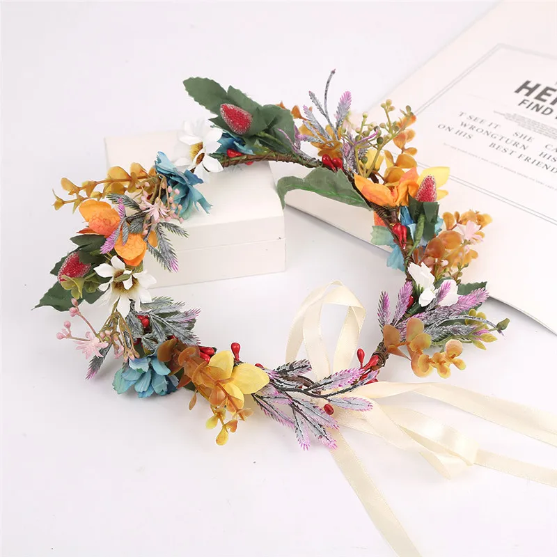 CC Цветочная Корона искусственный Венок Свадебные аксессуары для волос женщин