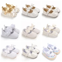spring and autumn style baby lovely bow baptism princess shoes flat comfortable baby casual shoes 0 18 months baby walking shoes
