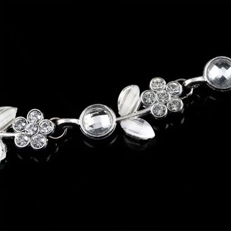 Леди Эластичный со стразами бриллиантовые повязки Свадебная повязка на голову с