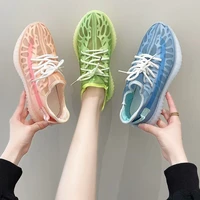 2021 summer womens comfort running sports shoes flats female fashion white tennis casual sneaker lace up crystal bottom