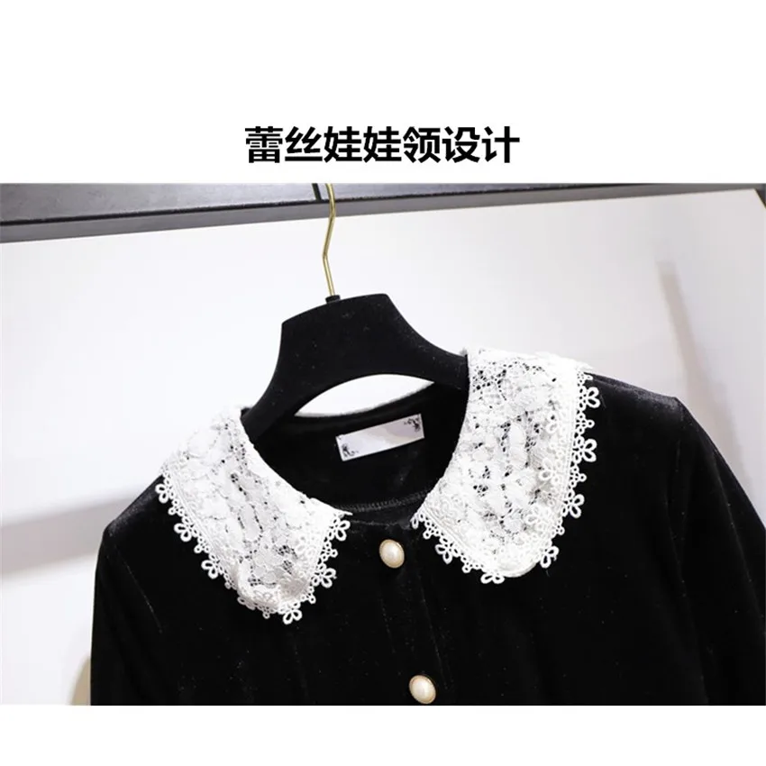 Женское бархатное платье с длинным рукавом винтажное средней длины поясом